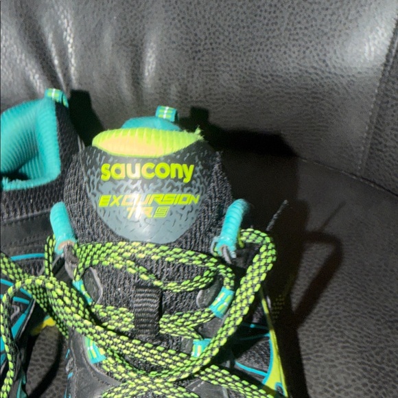 Saucony Excursion T9 Women's Black and Teal Athletic Shoes - Picture 3 of 7